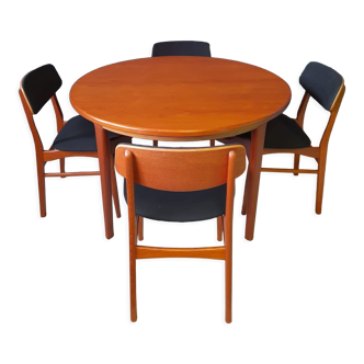 Dining set, table and its 4 Danish chairs