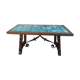 Old green ceramic coffee table from Cazaux