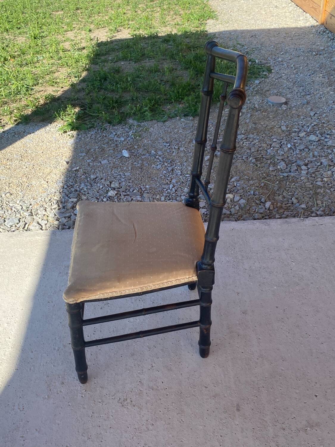 Chaise Napoléon III en bois imitant le bambou
