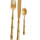 Ménagère complète Nickel Bronze doré Bambou coffret Vintage