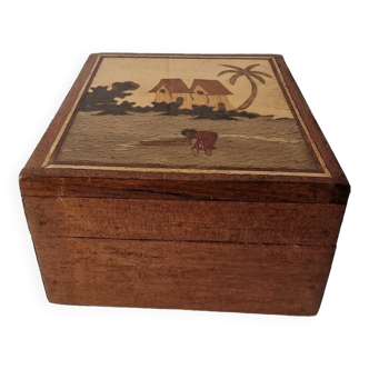 Old marquetry box