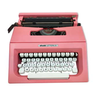 Machine à écrire Testée Olivetti Lettera Rose