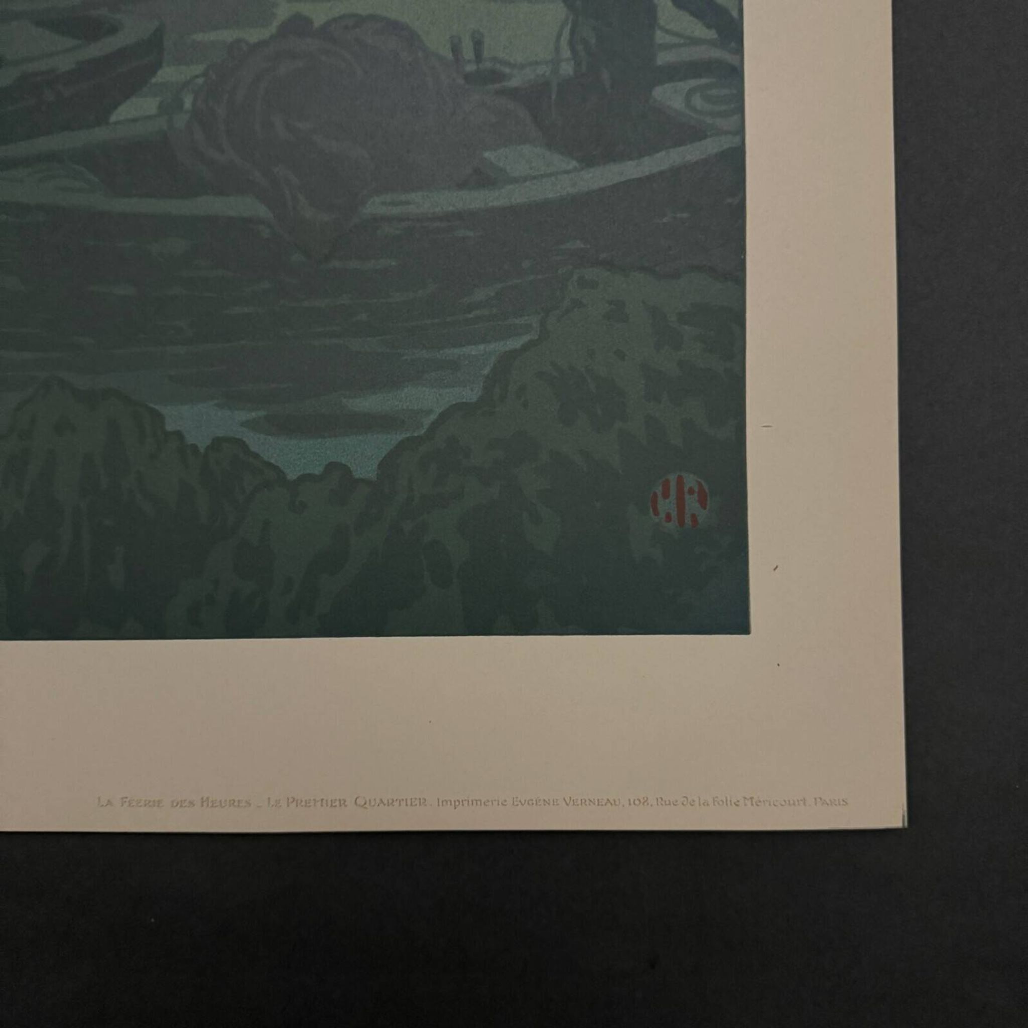 Lithographie par Henri Rivière La Féérie des Heures - Le Premier Quartier