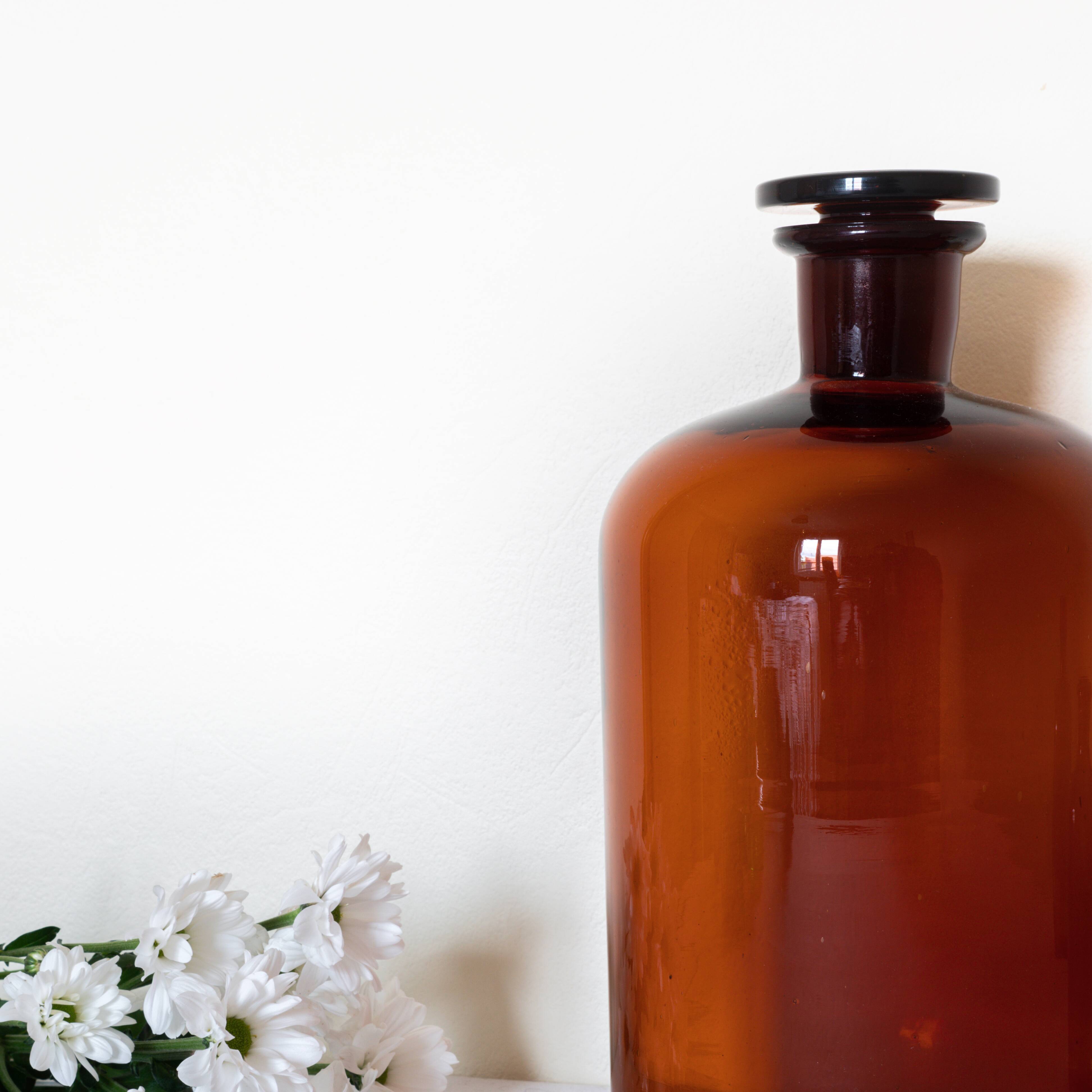 Amber apothecary bottle