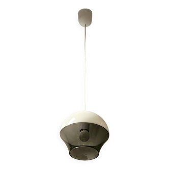 Lampe OVNI de l'ère spatiale des années 70 - suspension vintage en acrylique bicolore fabriquée en Italie