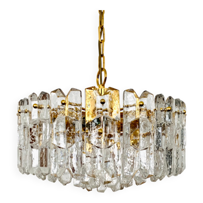 Grand chandelier en verre de glace palazzo autrichien par J.T. Kalmar