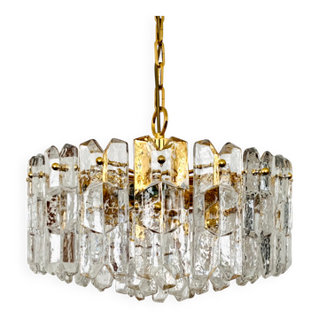 Grand chandelier en verre de glace palazzo autrichien par J.T. Kalmar
