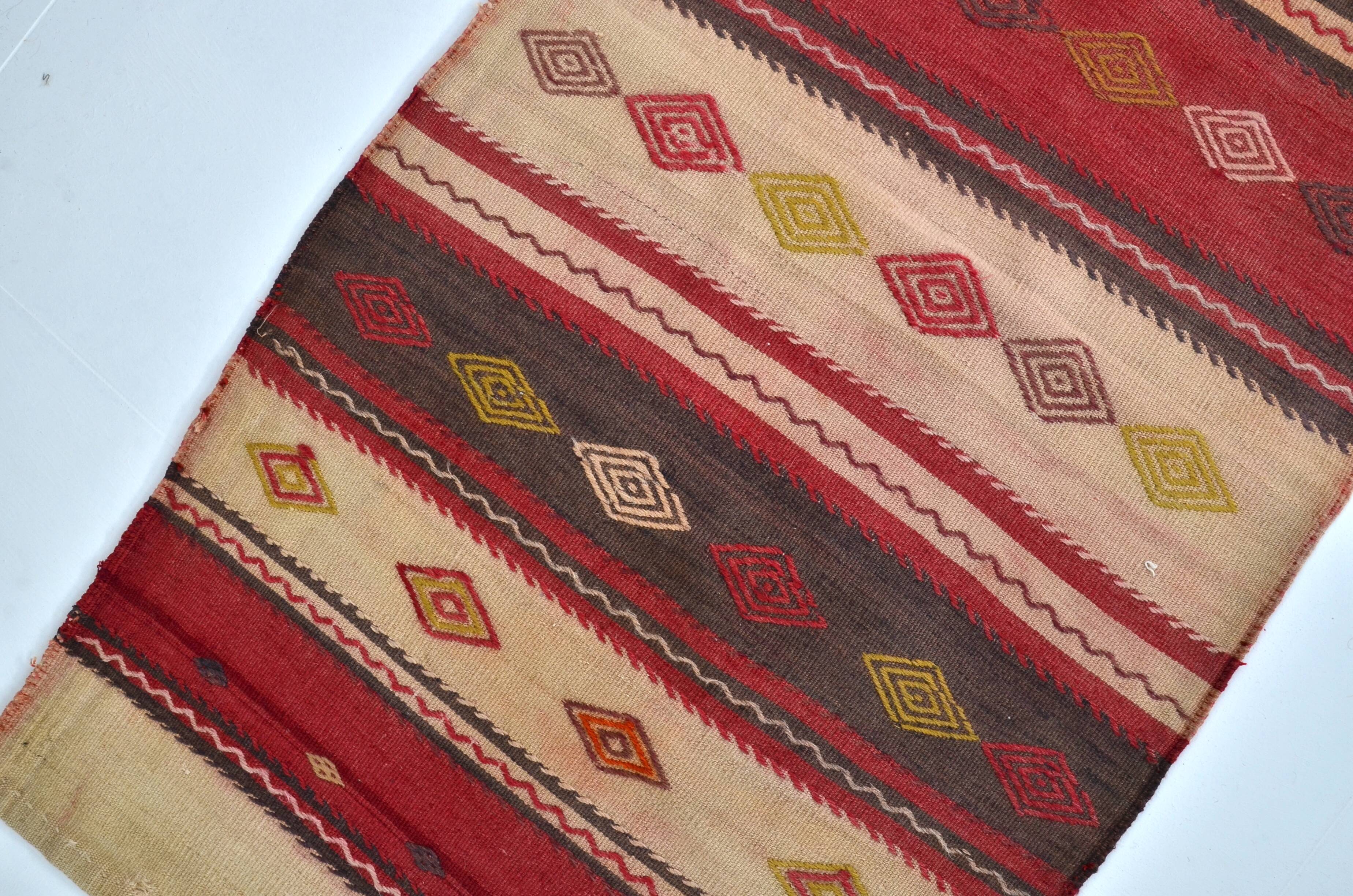 Neutral Vintage Kilim Runner sku 3065