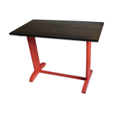 Oak, black and orange bistro table