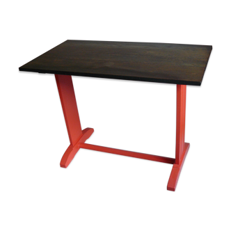 Oak, black and orange bistro table