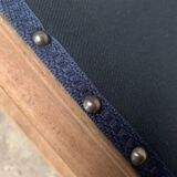 Vintage wooden and navy chair