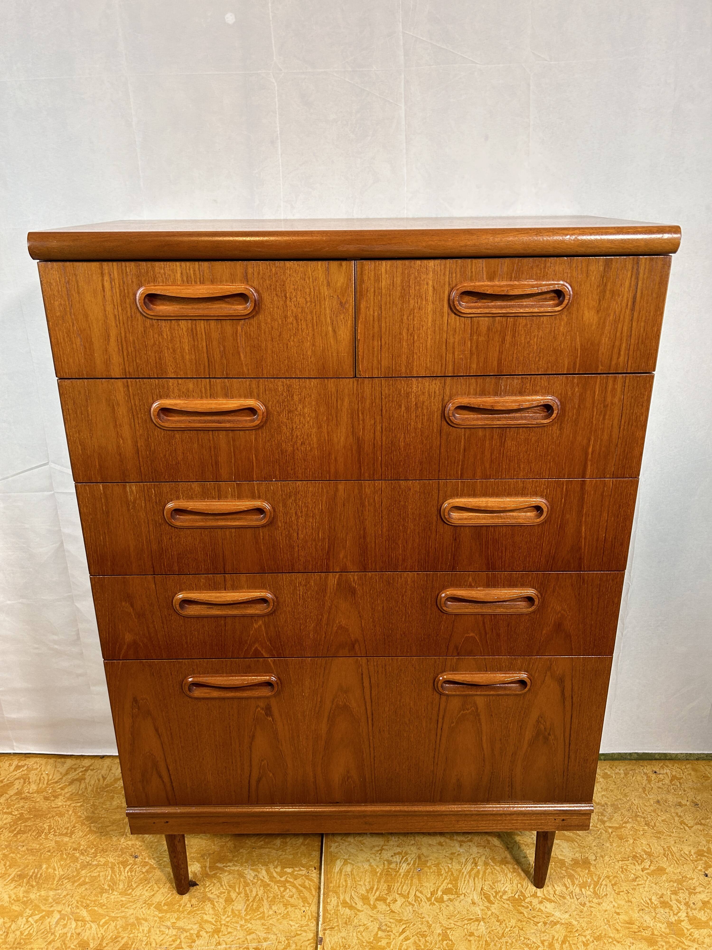 Mid Century Retro Vintage Teak Tallboy Chest of Drawers GPlan 1960