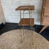 Bolster vintage magazine rack table gold metal