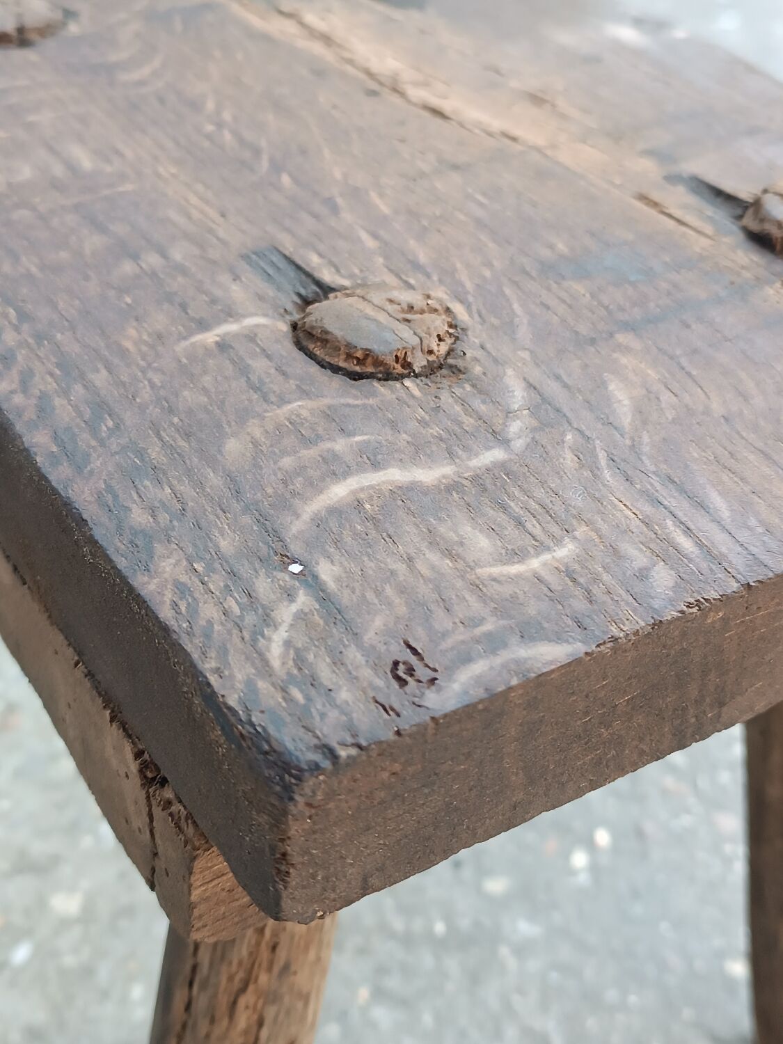 Solid oak milking stool