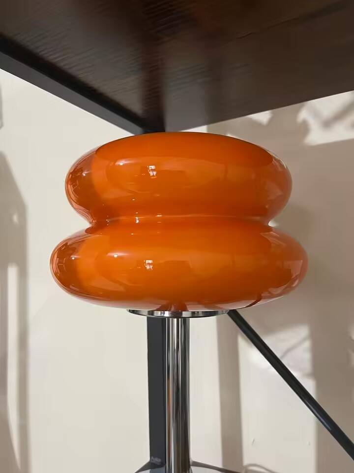 Orange Bauhaus style table lamp