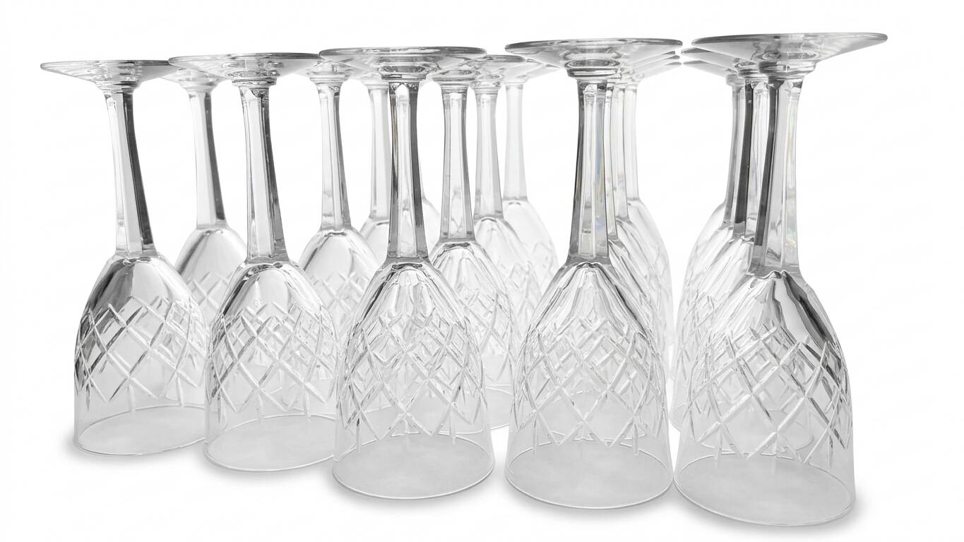 Crystal footed glasses from the 1950s.