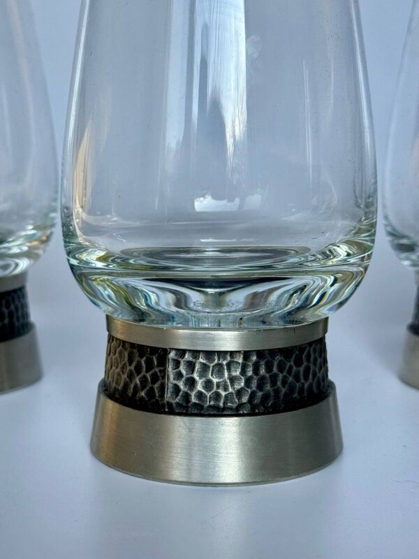 Verres à vin/tasses en étain vintage : vaisselle moderne du milieu du siècle