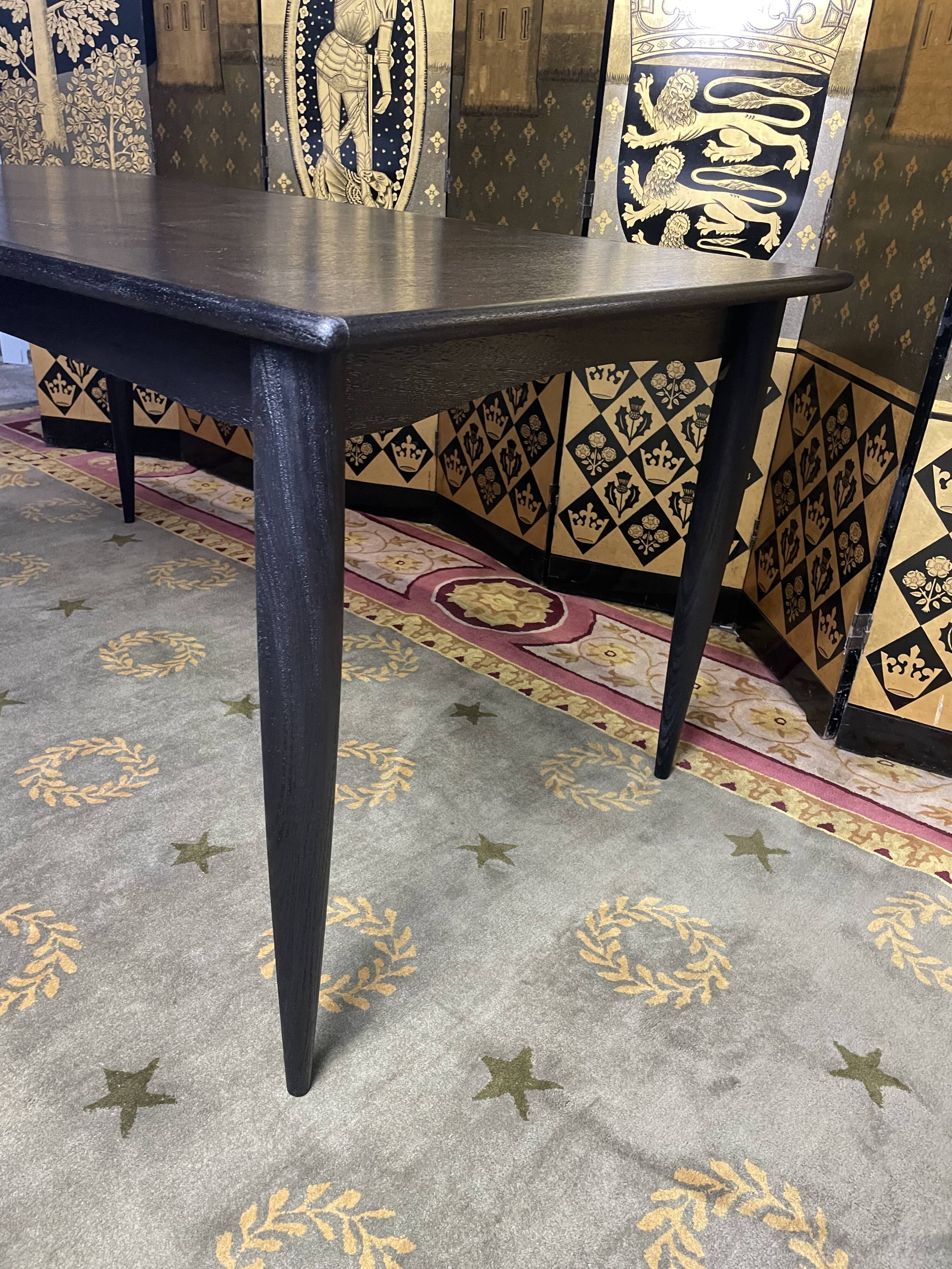 Scandinavian dining table in blackened wood Napoleon III