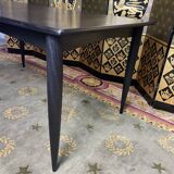 Scandinavian dining table in blackened wood Napoleon III
