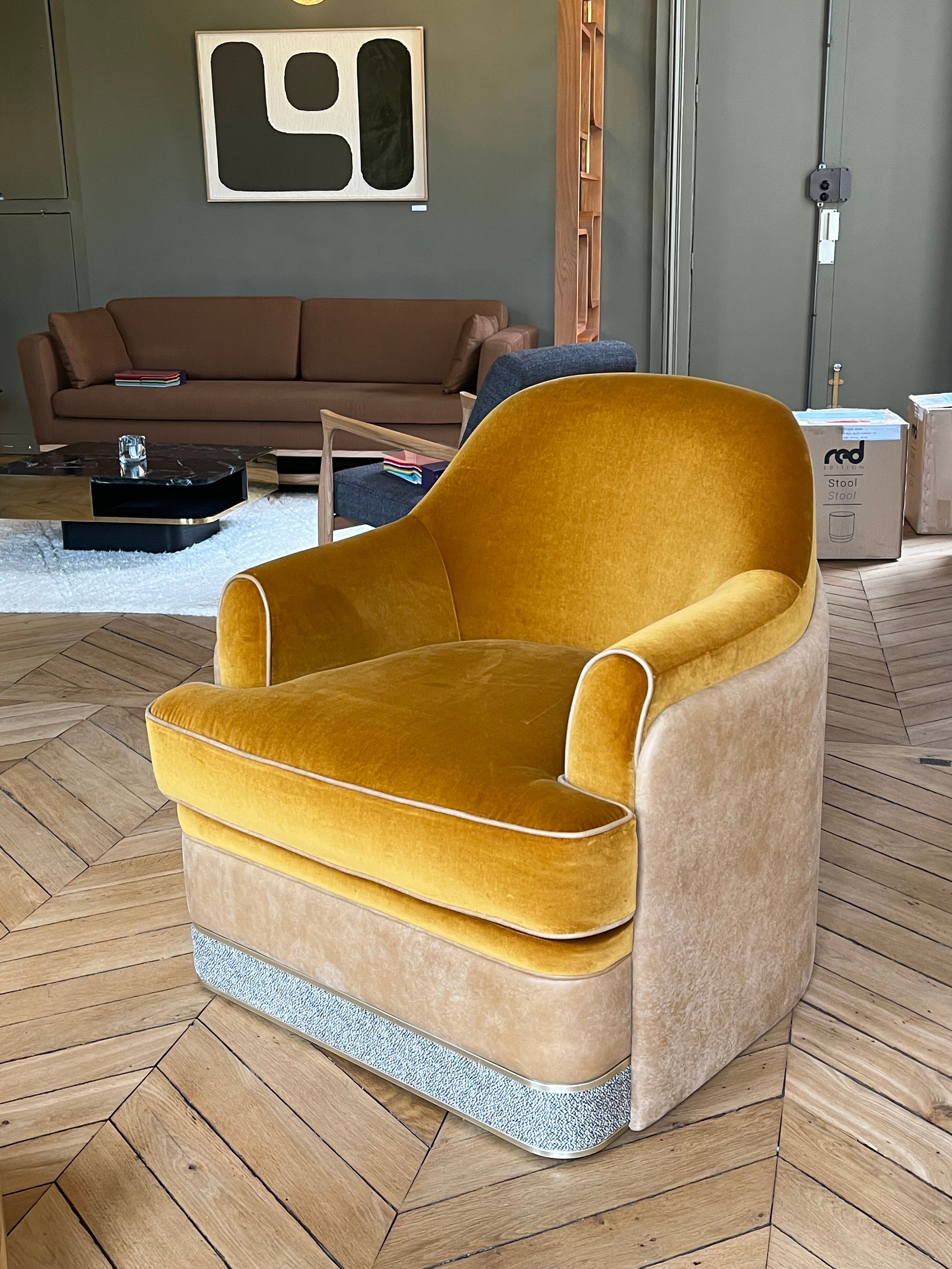 Fauteuil Mathurins velours Chaulnes