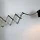 Green Industrial Scissor Wall Lamp from Elektroinstala, 1960s