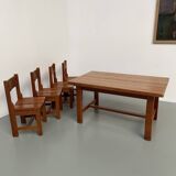 Set of table and 4 chairs, 60s mountain furniture