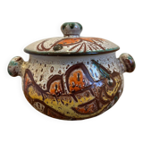 Vallauris ceramic fish-decorated tureen