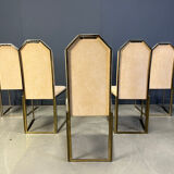Vintage brass dining chairs by Belgochrom, 1970s