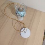 Crowned opaline stained glass and tassels