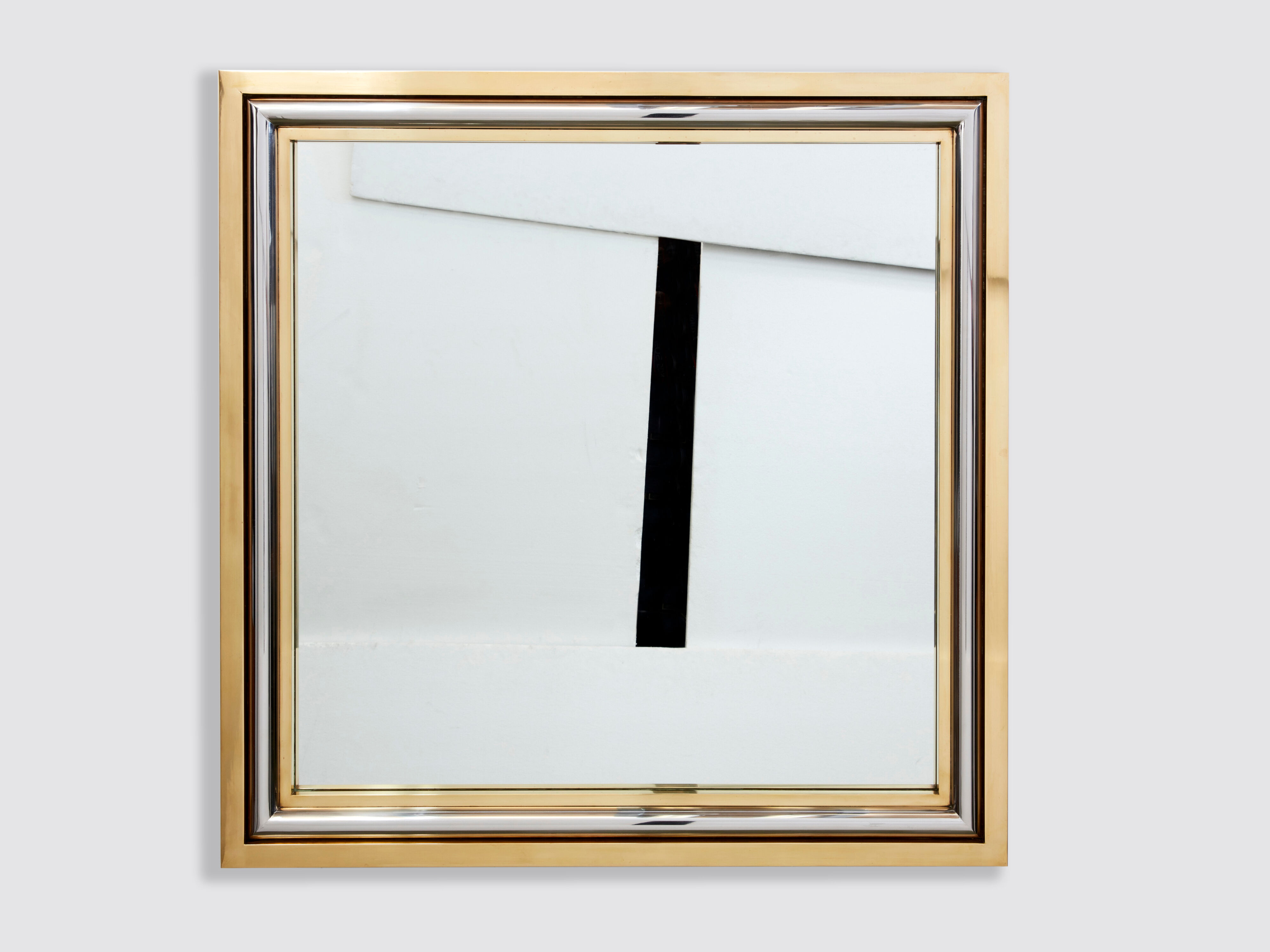 Italian mirror brass chrome by Romeo Rega 1970