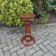 Robust Vintage Wooden Plant Stand, Oak Pedestal Table, Mid Century Pillar for Plants, Rustic Farmhouse Decor, Sturdy Home Accent