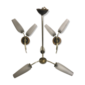 Lot suspension laiton et 2 appliques doubles laiton années 70