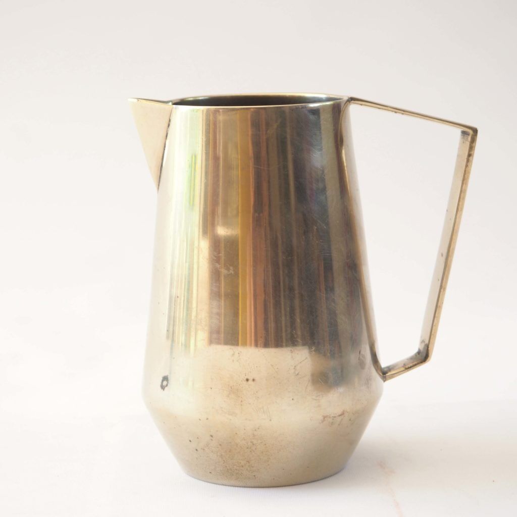 Duo of bronze pitchers