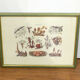 Mushrooms engraving board framed
