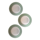 Lot de 3 assiettes plates Villeroy & Boch – vert amande & blanc