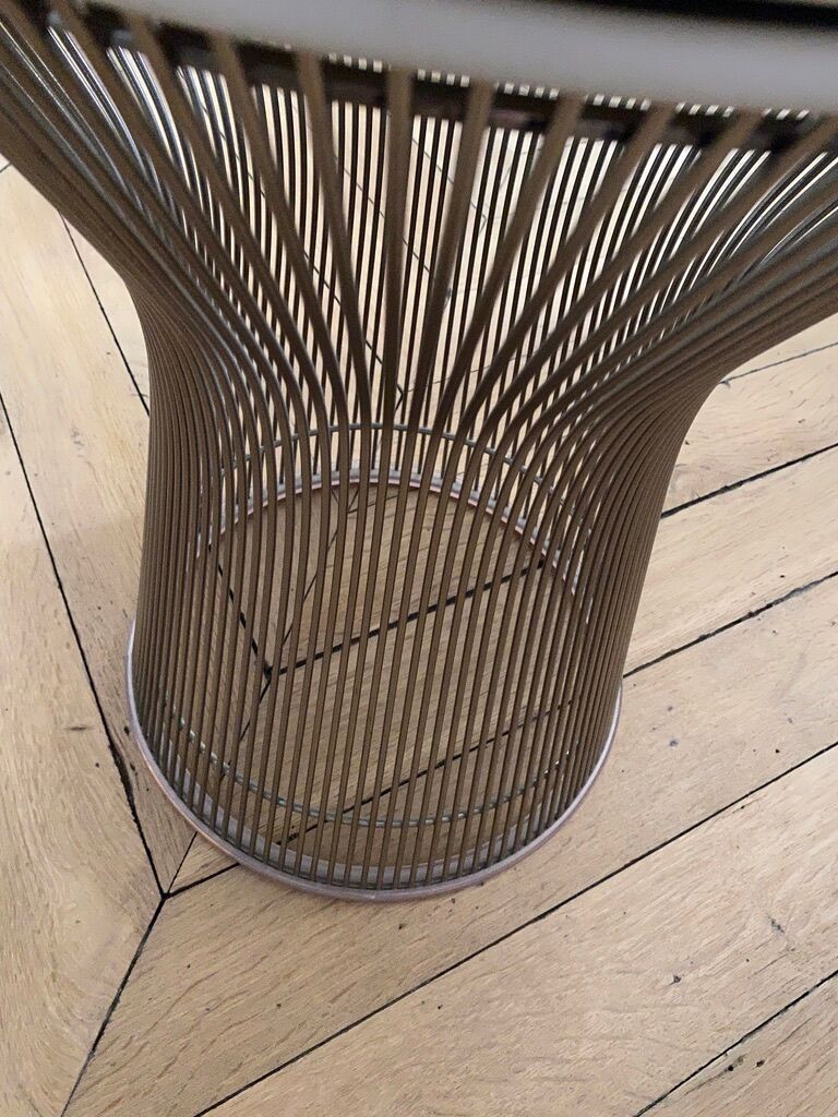 Warren Platner Stool for Knoll in White Leather