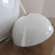 Vintage pendant lamp in white lacquered metal 80s