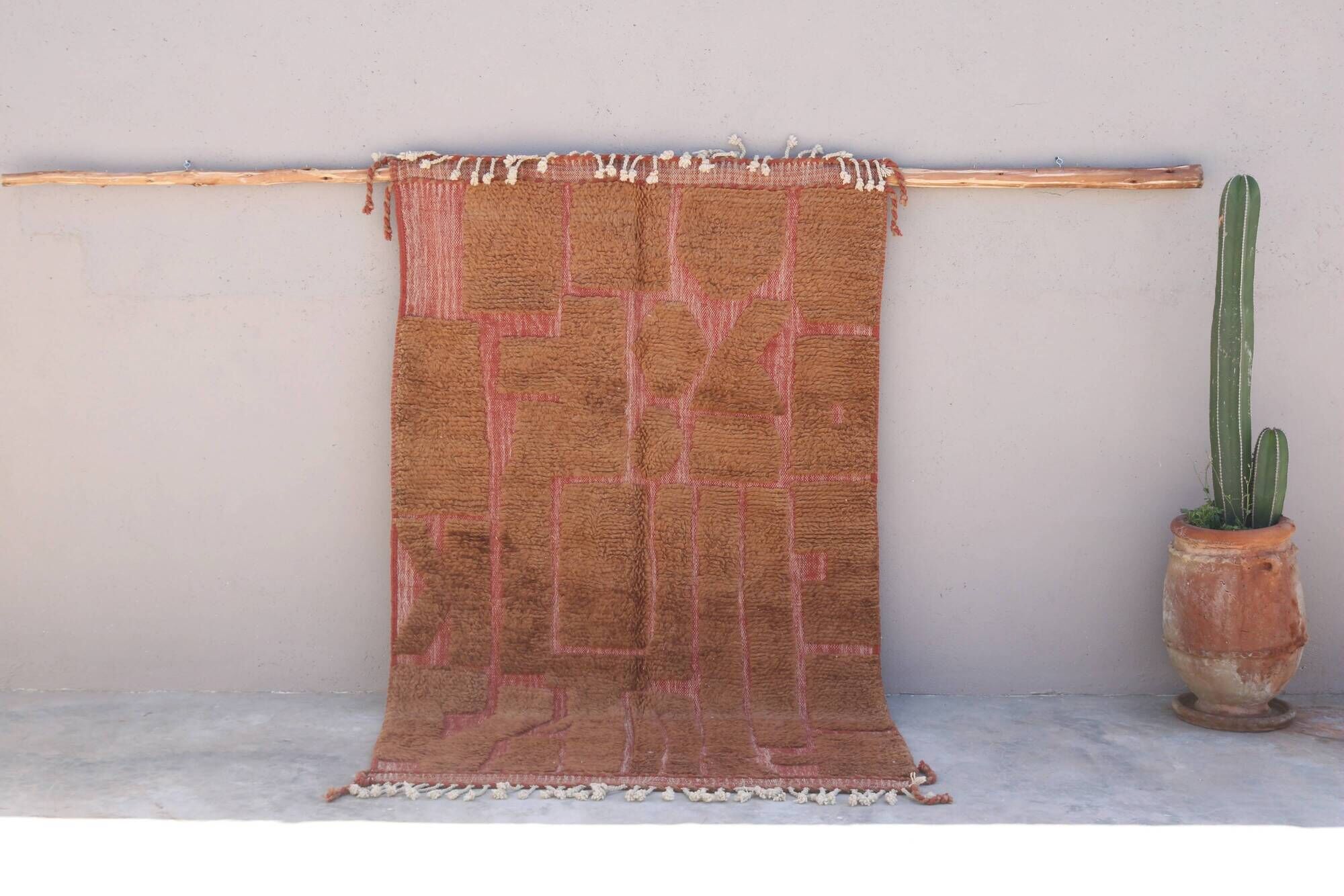 Handwoven Beni Ouarain rug 255×155cm – Terracotta & Clay - AZ821