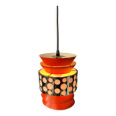 Vintage Belgian Space Age Massive Orange Pendant Lamp
