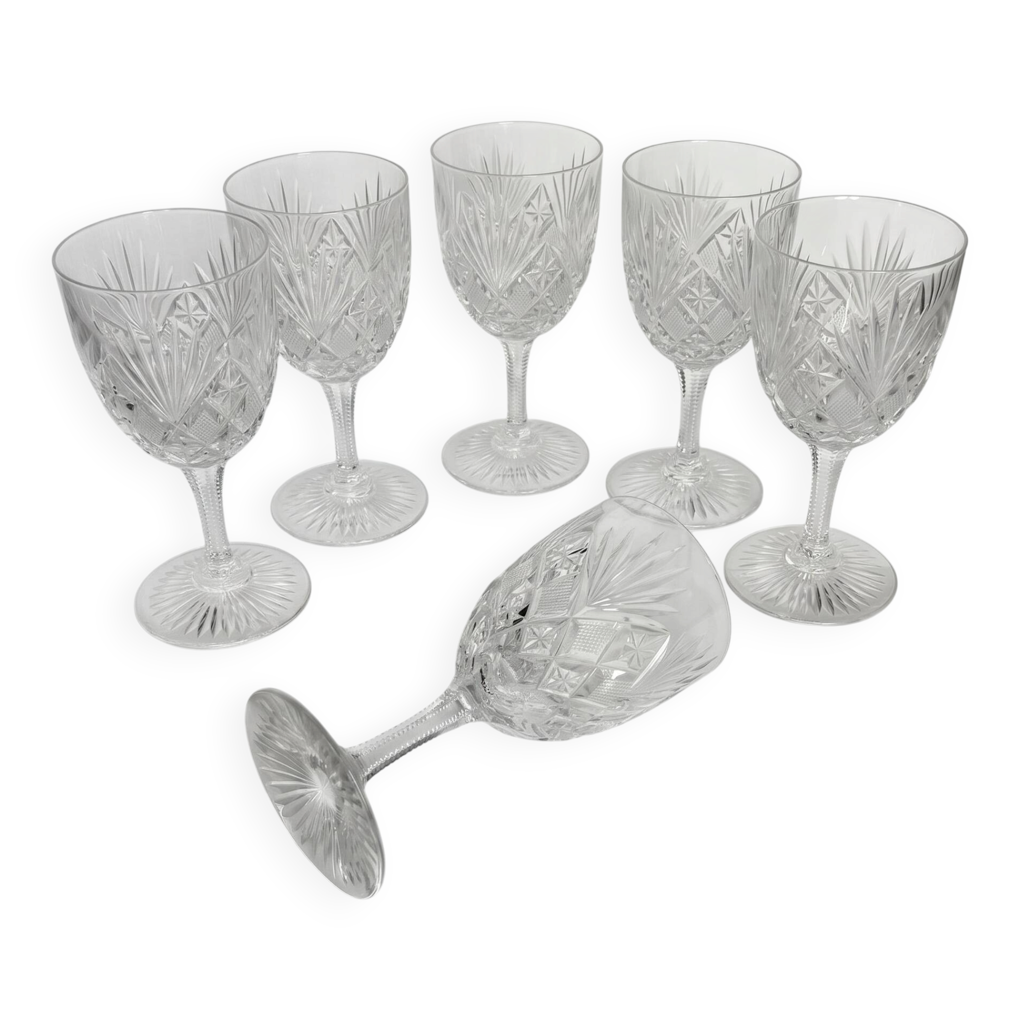 6 Verres à eau en cristal de Saint-Louis | Modèle Gavarni | Première m