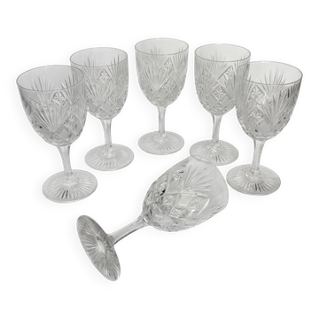 6 crystal water glasses from Saint-Louis | Gavarni model | First m