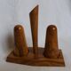 Pepper shaker in olive wood Art Deco style