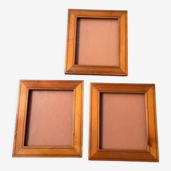 Set of 3 small old wooden frames