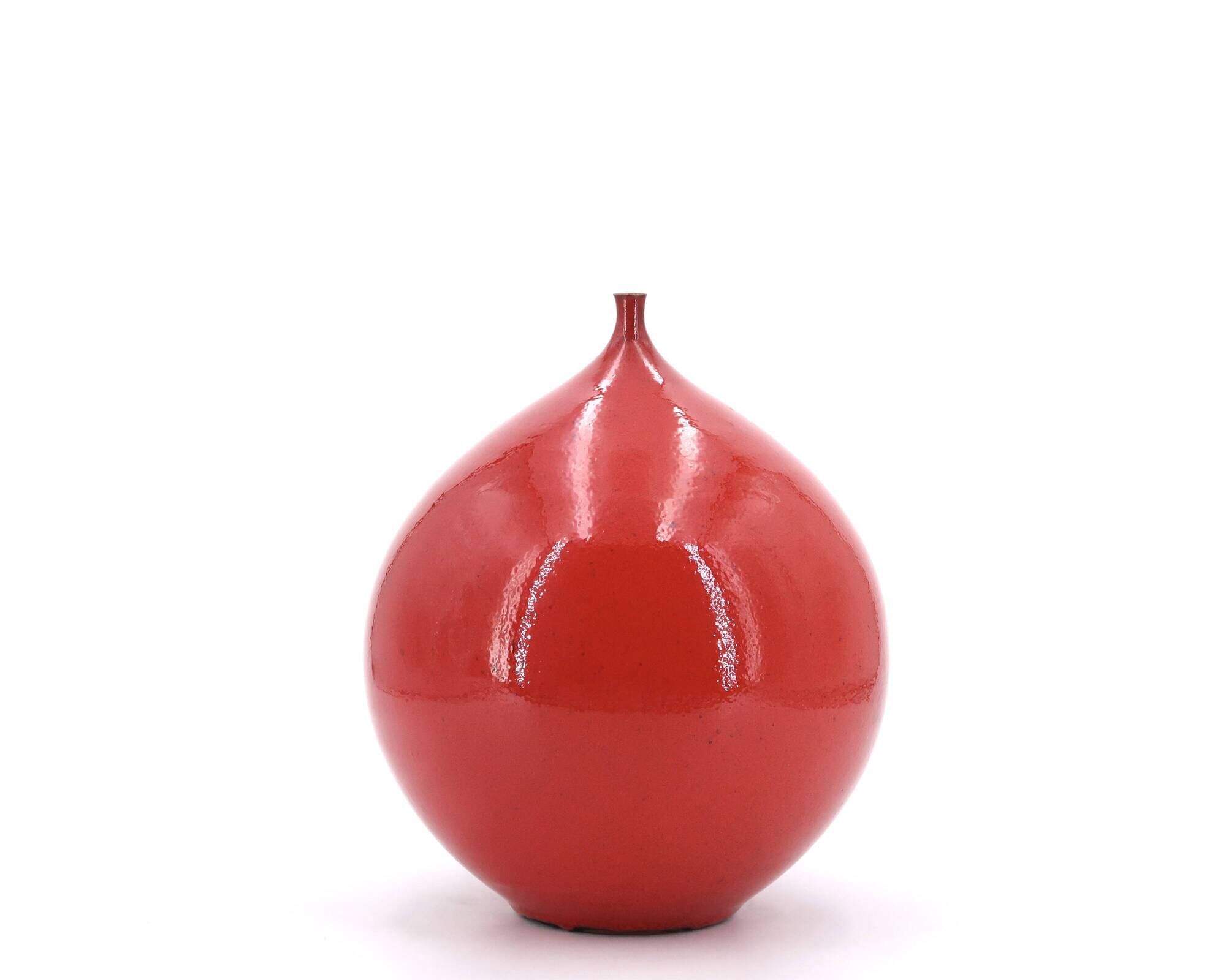Belgian red ceramic vase, 1960s