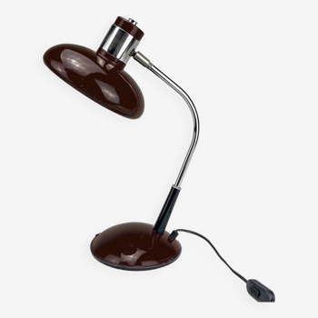 Desk lamp chrome and metal vintage chocolate