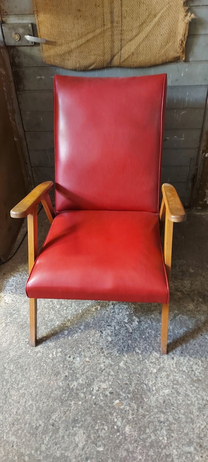Scandinavian armchair with compass legs