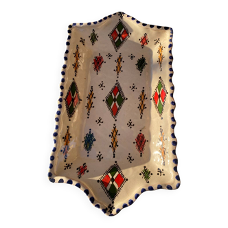 Hand-painted artisanal ceramic plate – vintage Berber decor