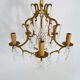 Bronze cage chandelier and glass stamps, at 5 lights. Year 50 60