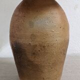 XXL vintage lamp in glazed stoneware and jute rope