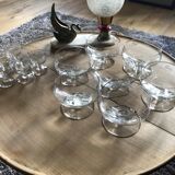 Lot champagne glasses and digestive glasses